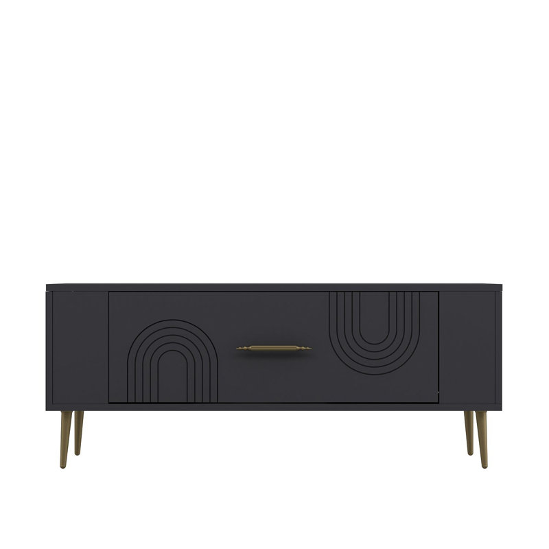 Olivia Unfinished TV Stand, 120cm, Grey/Gold