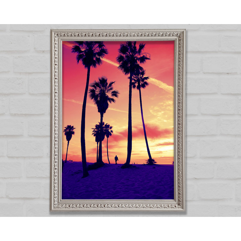 Los Angeles Palm Tree Walk - Single Picture Frame Print, 59.7cm H x 42cm W