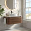 Meuble-lavabo mural de 91 cm (36 po) avec lavabo rond blanc rayé et tiroir de rangement-837719069-837719047-837719043