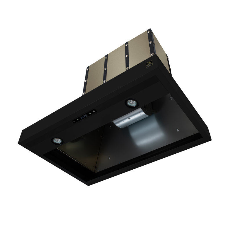 Hotte de cuisine noire 36 po Ambador, Copper/Black