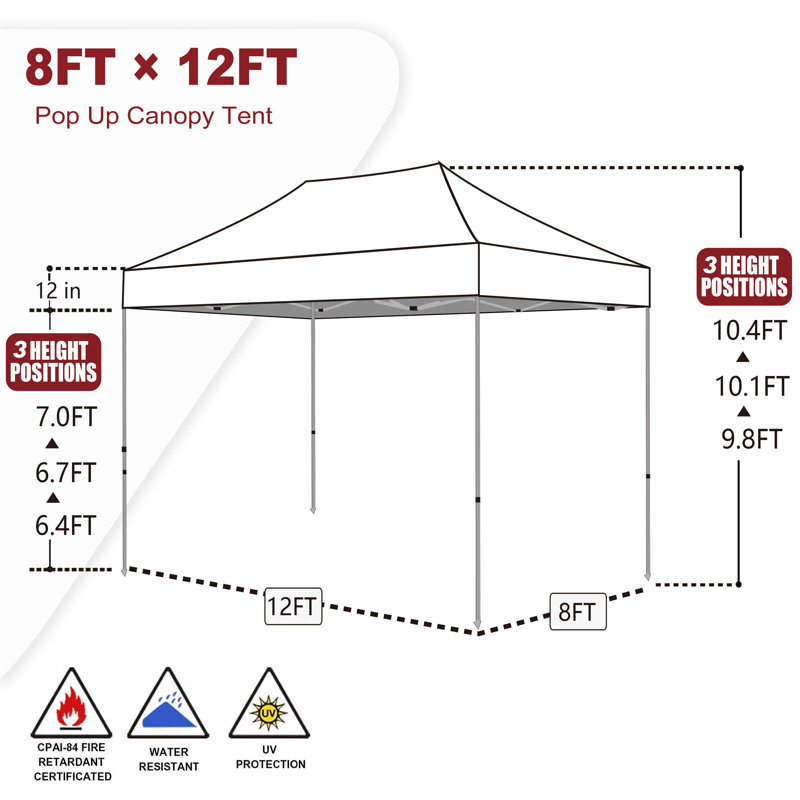 Amaziyah 96'' W x 96'' D Steel Pop-Up Canopy, Turquoise Blue, 8ft x 12ft