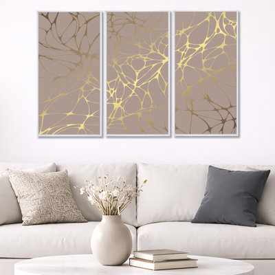 " Golden Marble Design II " 3 - Pieces