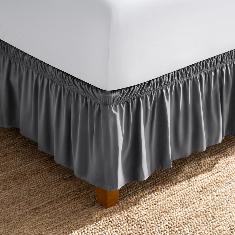 Jupe de lit ajustable 15 ", Double, Gris