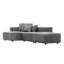 Canapé modulaire gris en velours côtelé gris, style moderne-453410395