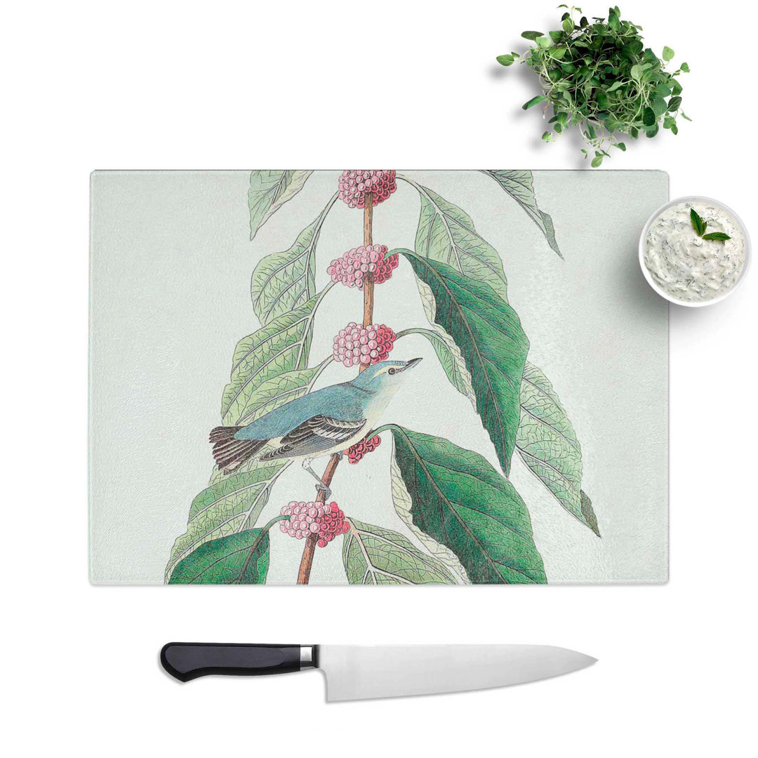 Tempered Glass Warbler Bird Chopping Board