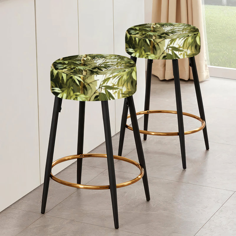 Bamboo Retreat - motif tropical - ensemble de 2 tabourets de bar tropicaux