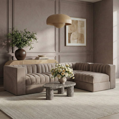 Tissu 4 pièces Demars Velvet Performance Canapé modulaire modulaire