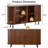 55" Wood Buffet Sideboard Cabinet with Storage, Mid-Century Modern Coffee Bar Cabinet with Sliding Doors & Shelves, Accent Credenza Console Table for Kitchen, Dining Room, Entryway-1095744390