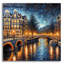  'Amsterdam Canals At Night' by Rey Klimt Acrylic Glass Wall Art, 12" x 12"