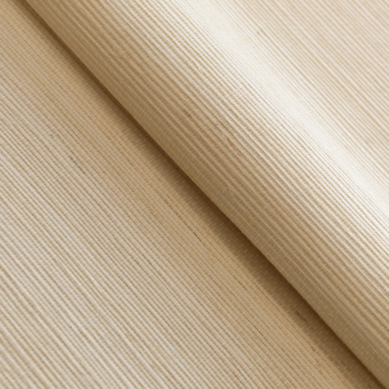 Sisal Monochromatic Authentic Grasscloth Wallpaper, Natural Light