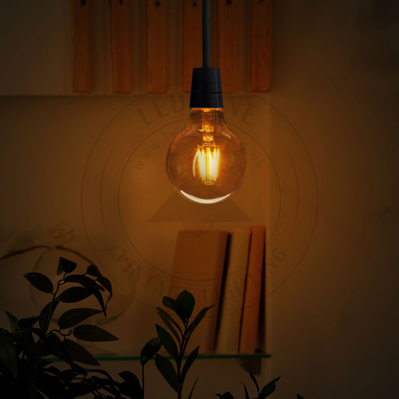 4W E27 Dimmable LED Vintage Edison Globe Light Bulb Amber (Set of 6)