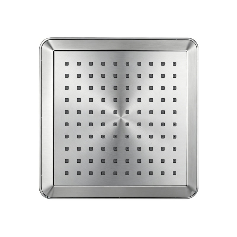 Pomme de douche à effet de pluie carrée claremont, Nickel brossé