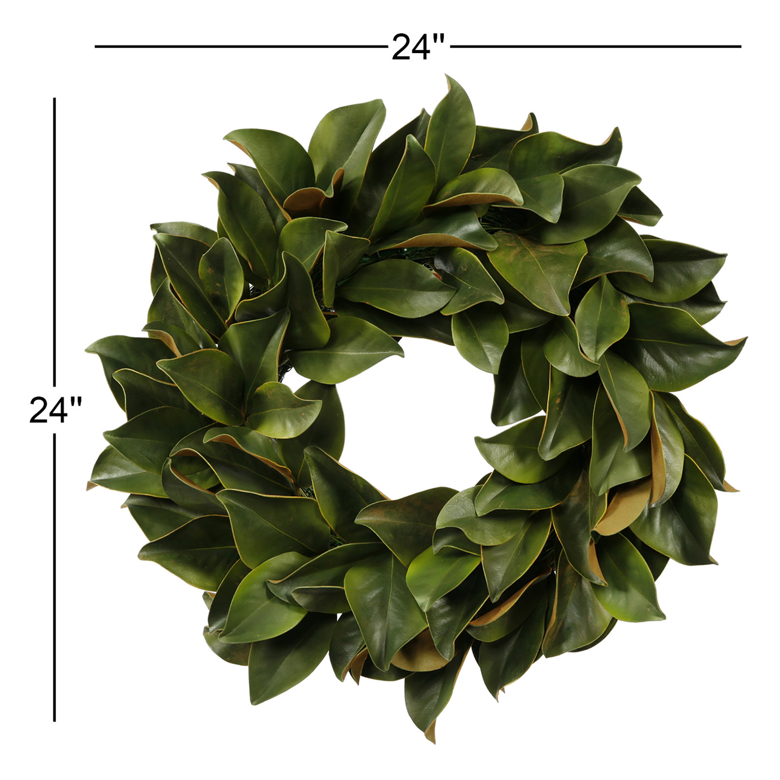 Faux Magnolia Polyester Wreath, 24"