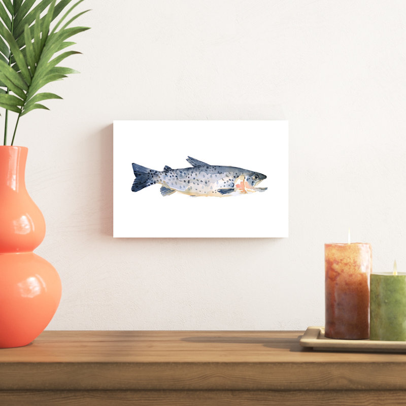 «Freckled Trout IV», peinture sur toile, H 8 po x l 12 po
