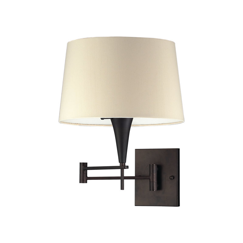Bras pivotant en bronze à 1 lumière à intensité variable