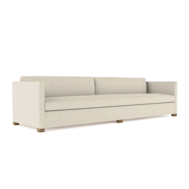 Madison Sofa, 33" H x 120" W x 41" D, Pebble Weave Linen Oyster, Natural