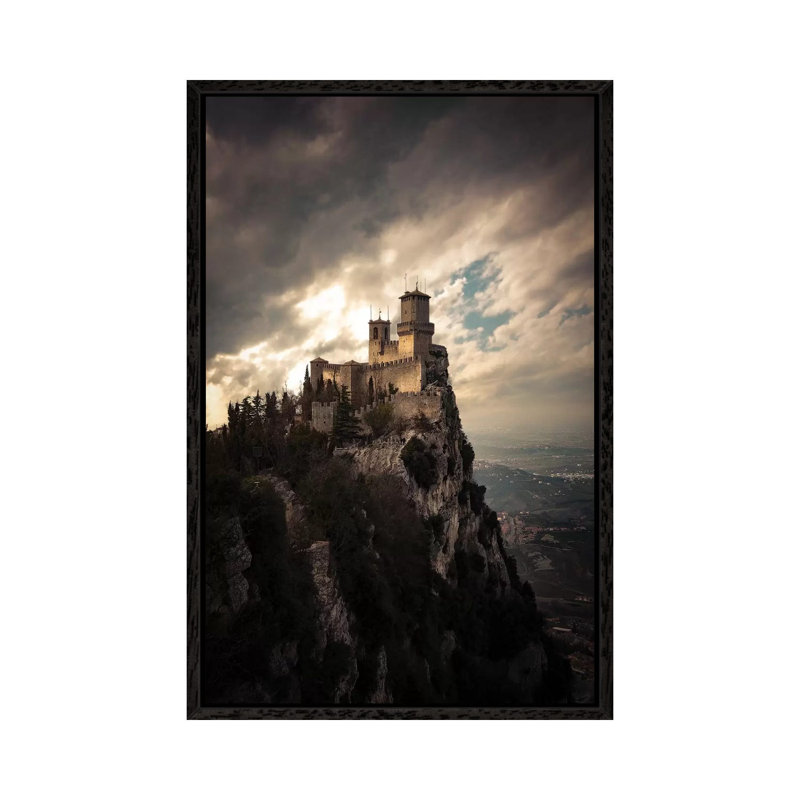 San Marino by Enzo Romano - Print on Canvas, Black Framed, 66.04cm H x 45.72cm W x 3.81cm D