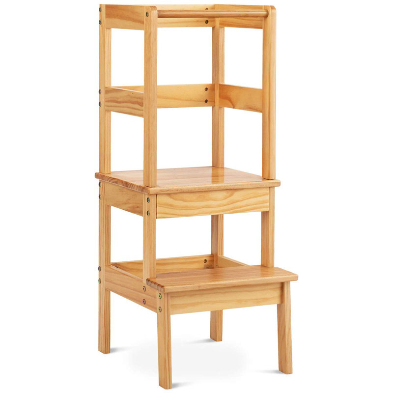 2 - Step Wood Step Stool, Nature