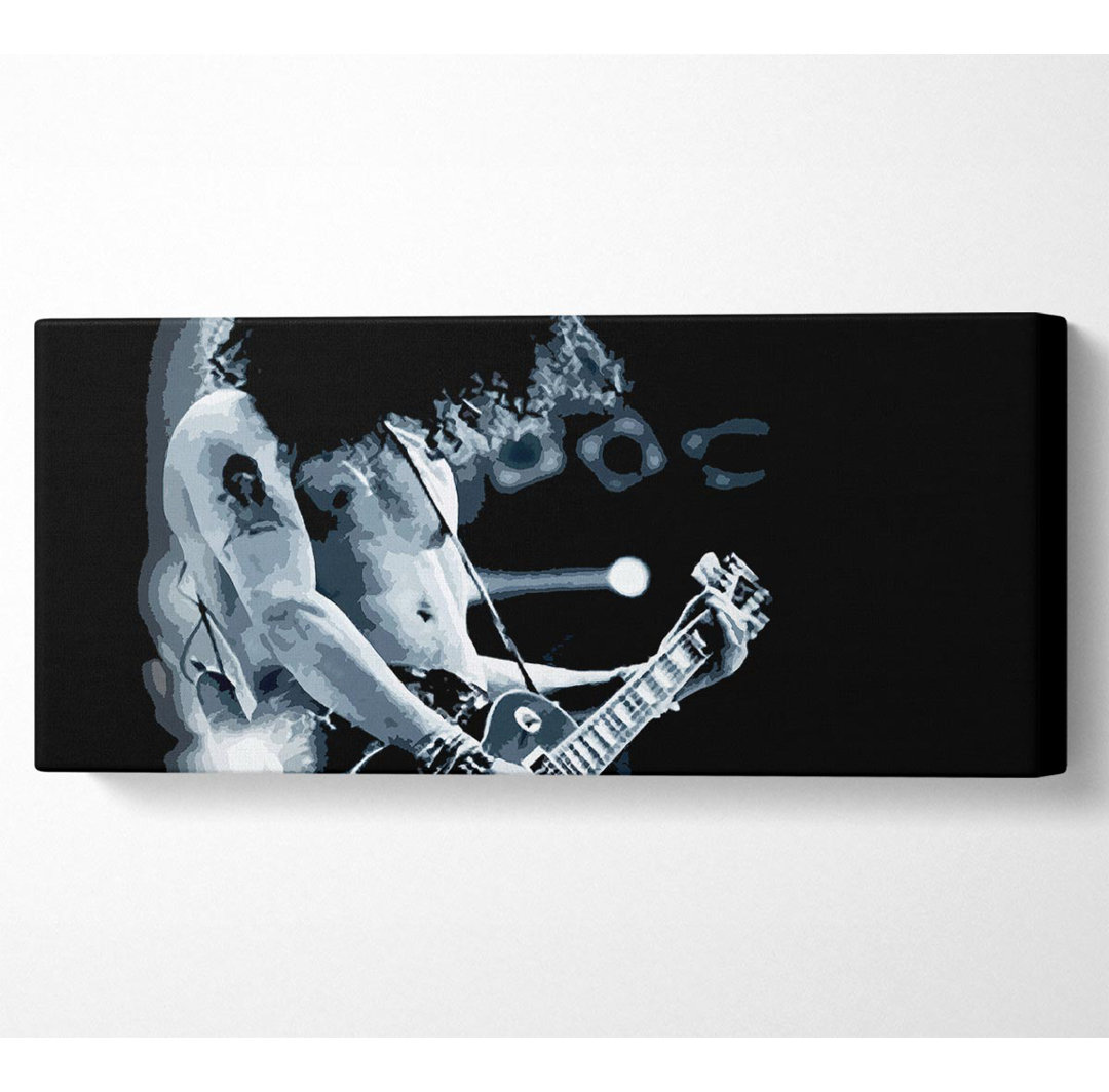 Slash On Guitar Blue - Leinwanddrucke auf Leinwand