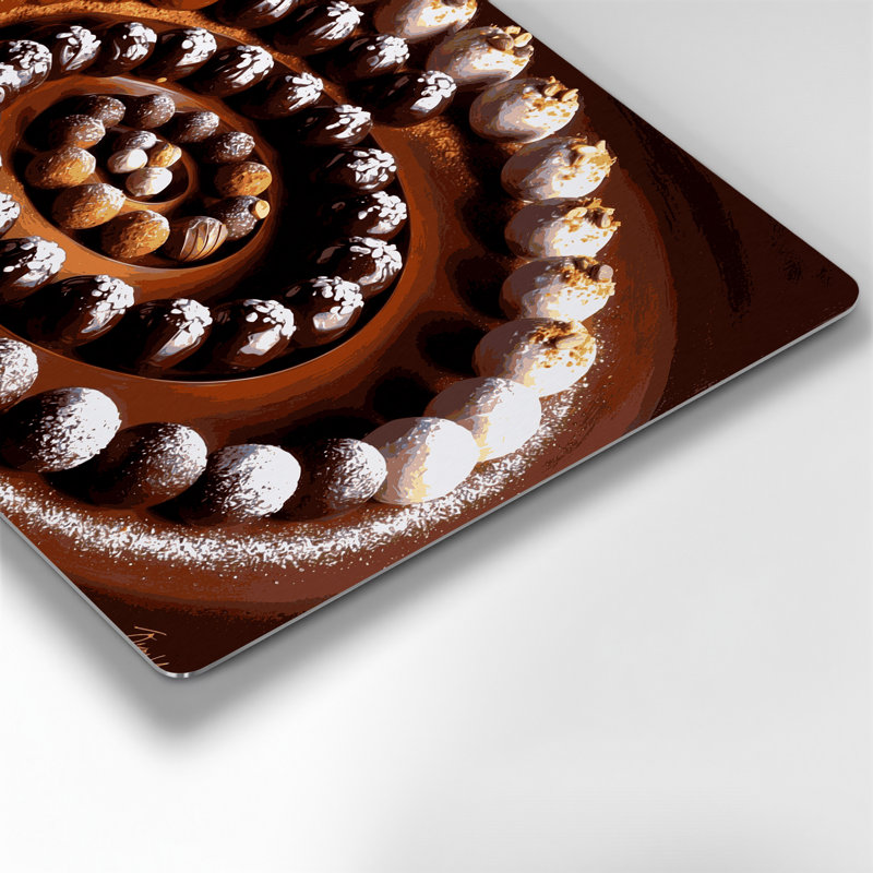 Desserts Brigadeiros, art mural en métal brun, H 8 po x l 10 po