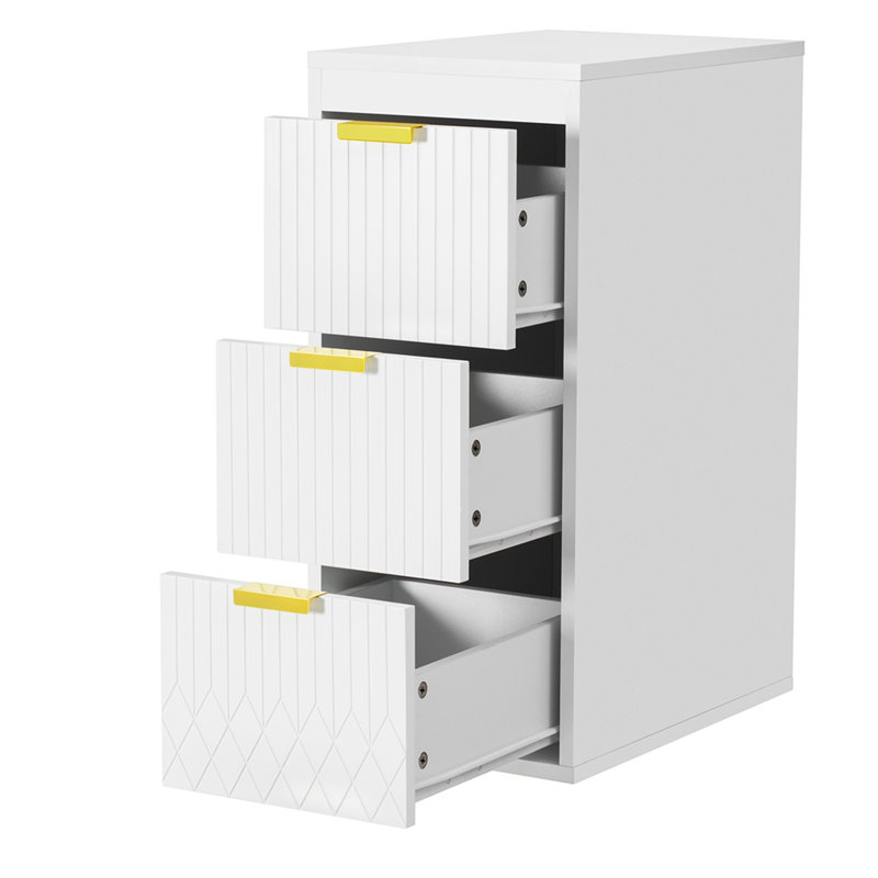 Wall Mounted Floating Cabinet, Side Cabinet With Drawers, Accent Cabinet, White