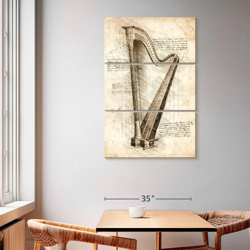 Abarca Old Harp, 65" H x 42" W