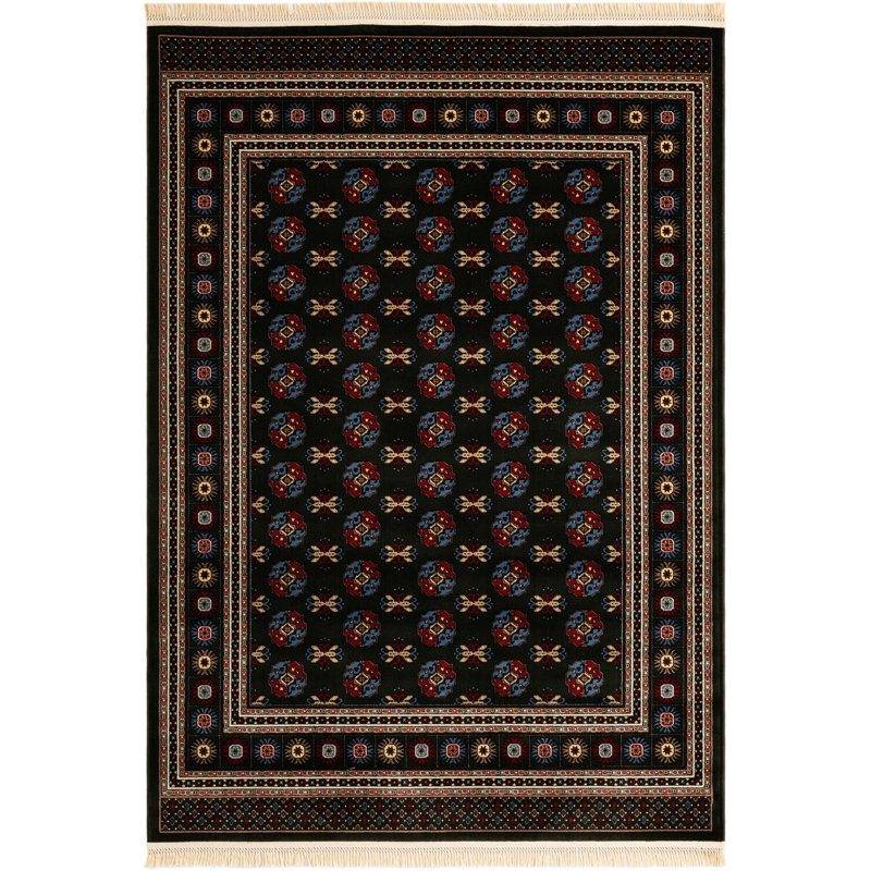 Tapis traditionnel Hinshaw vert foncé, Rectangle 7 pi 1 po x 10 pi