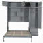 Grand lit escamotable mural avec armoire supérieure, tablettes et garde-robe, lit pliant peu encombrant, gris