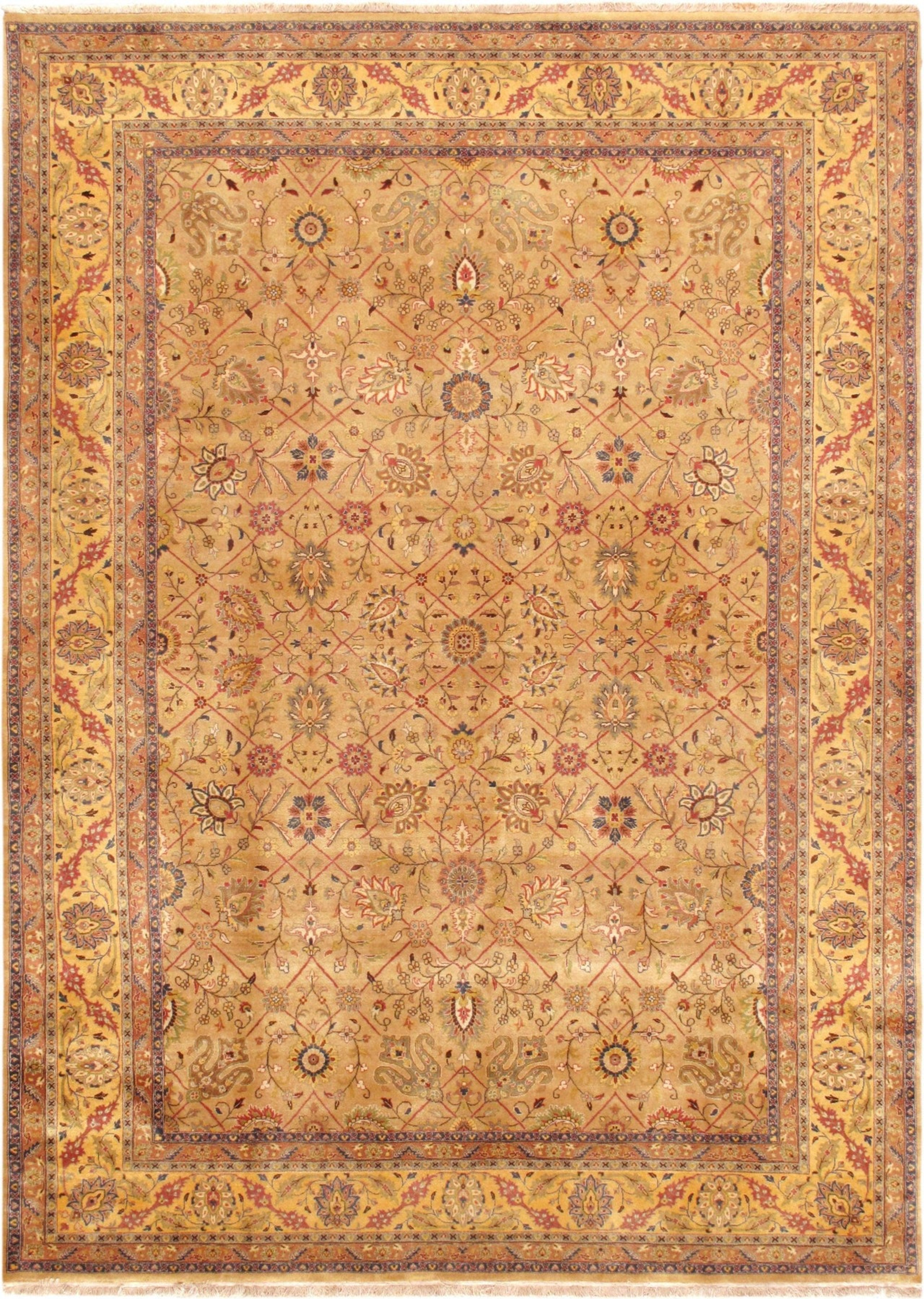 Canvello Tabriz Hand-Knotted Lamb's Wool Area Rug- 7'11