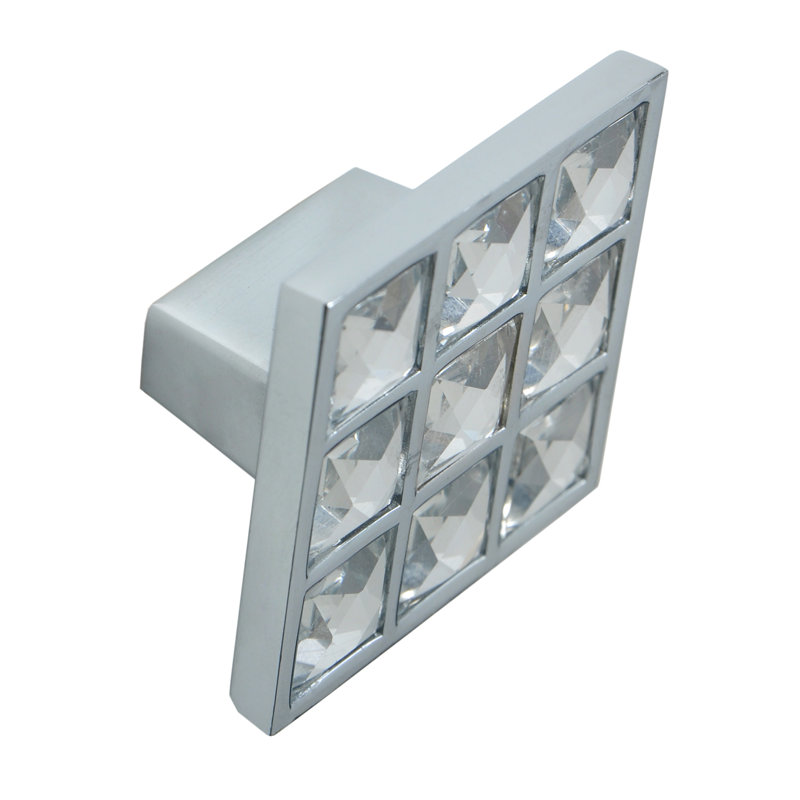 Oversized Hand Painted Gleam Grid Square Knob