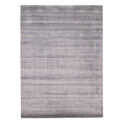 Tapis gris Indo Gabbeh 5 pi 6 po x 7 pi 6 po