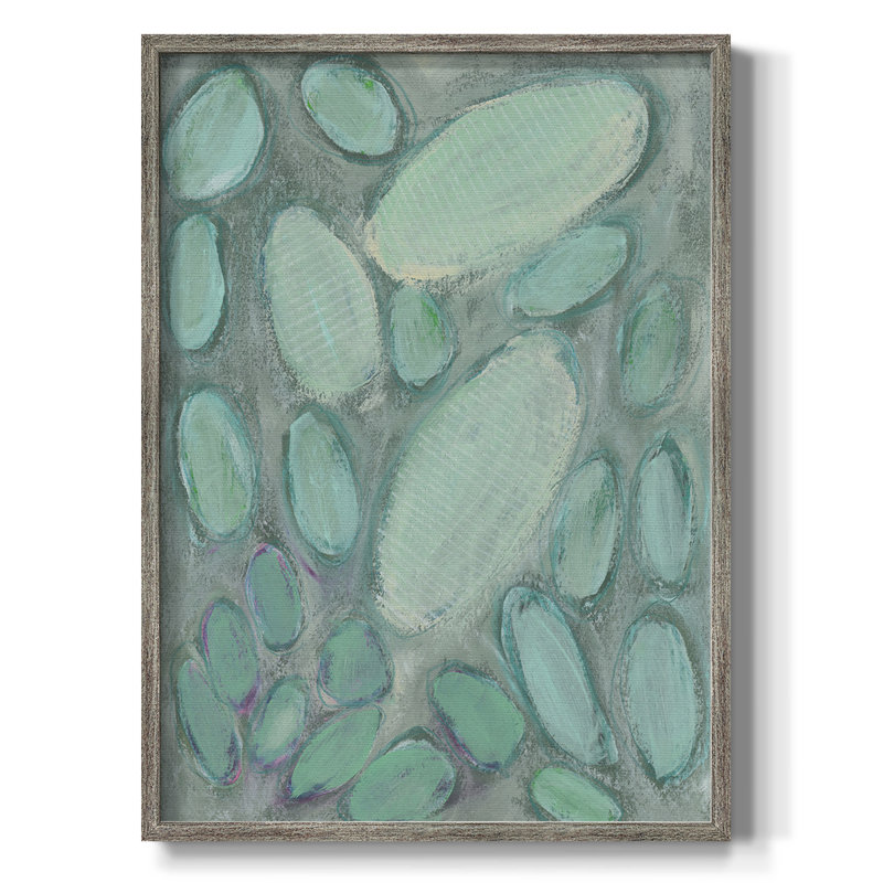 Blue Orbs II, reproduction encadrée - bois massif, H 11 po x l 9 po