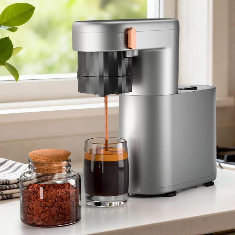 Machine à expresso de voyage à 1 barre de 120 po avec cuve à café et chambre à capsules NS, contrôle de température PID, chauffage instantané, réservoir d'eau de 6,1 oz