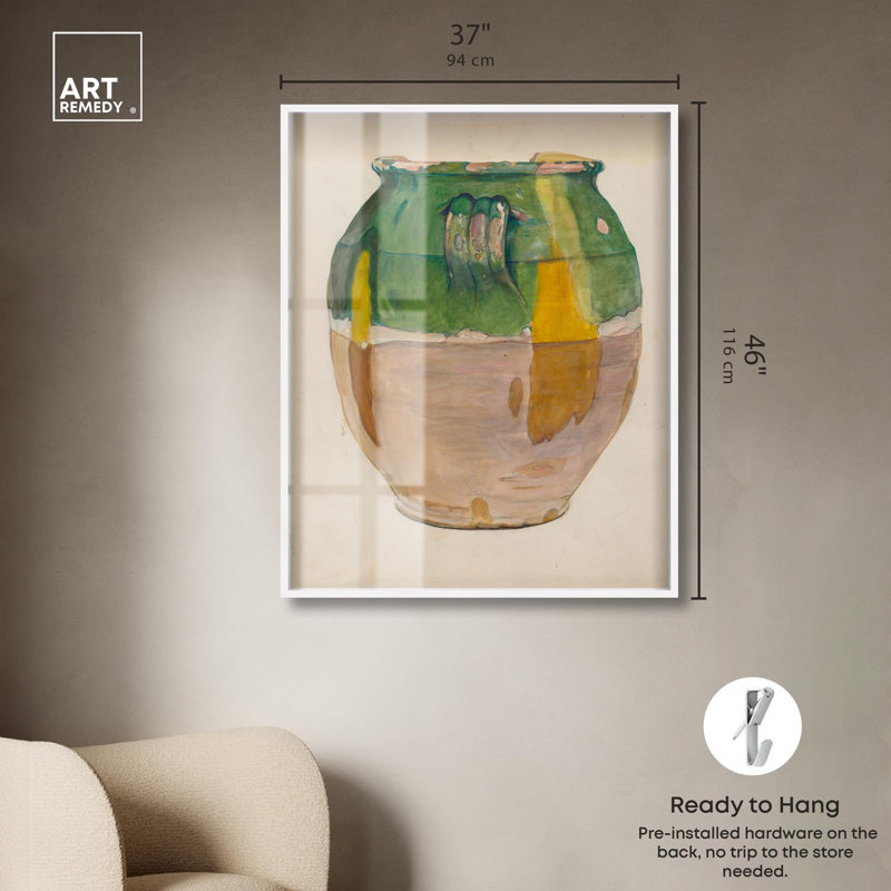 «Humble Vessel Shadowbox Print» par Art Remedy, H 46 po x l 37 po, Blanc