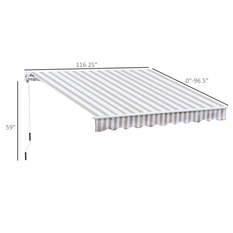 Outsunny 10' X 8' Retractable Awning, Multicolor