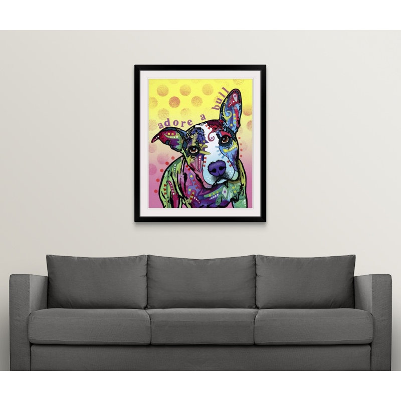 « adoree-a-bull », reproduction, Cadre noir, H 28 po x l 24 po x P 1 po