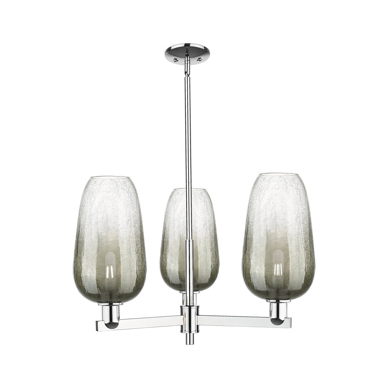 Lustre suspendu 3 lumières Godalming, Ardoise, Chrome poli