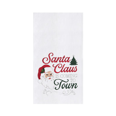 Santa Is Coming To Town Dishtowel