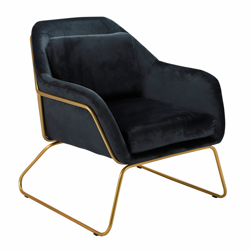Jarrett Upholstered Armchair, Black, Gold