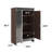Modern Double Door Mirrored Shoe Cabinet - Brown Color, Frosted Glass, Silver Edging Design Brown, Accents