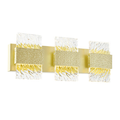 21'' Modern LED Wall Sconce with Gold Leaf Finish For Hallway, Living Room, Bedroom – Integrated LED, No Bulb Required