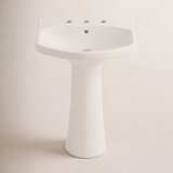 Cimarron® 26.81" Vitreous China U-Shape Pedestal Bathroom Sink with Overflow
