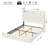 Upholstered Floating Bed With LED Lights, Charging Port-1558749533