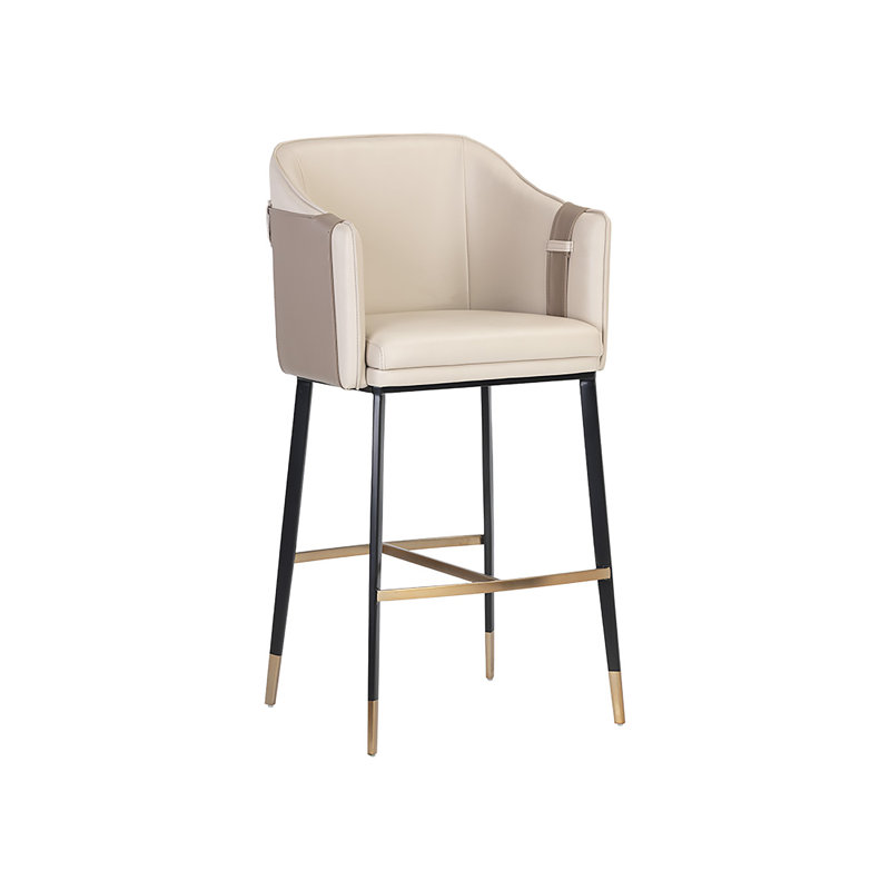 Tabouret de bar Carter - beige Napa / brun clair Napa, Beige, Tabouret de bar (assise de 30,25 po de hauteur)