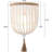 Rustic Boho Wall Sconce Set - Wooden Beaded With Rope Knot Design For Bedroom, Hallway, Bathroom