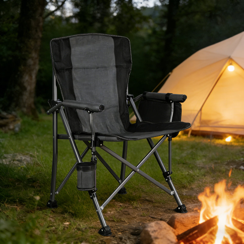 Portable Folding Camping Chair With Cup Holder And Storage Bag, Capable Of Bearing 400 Lbs, Oversized Collapsible Portable Camping Chair | Applicable To Outdoor Camp, Picnic, Travel, Fishing.