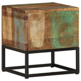 Table d'appoint en bois massif récupéré 11,8 po x 11,8 po x 13 po Millwood Pines