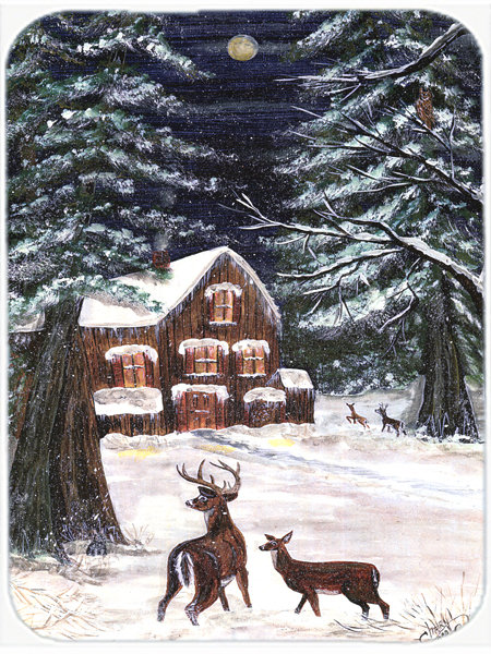 Scène d'hiver avec planche à découper en verre de cerf