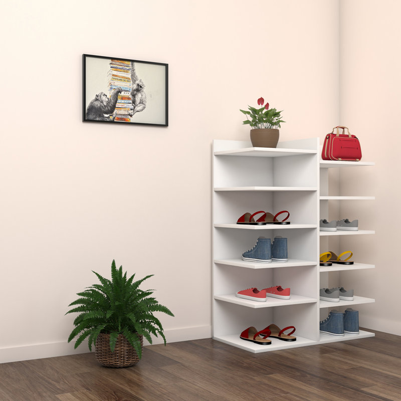 12 Pair Shoe Storage Cabinet, White