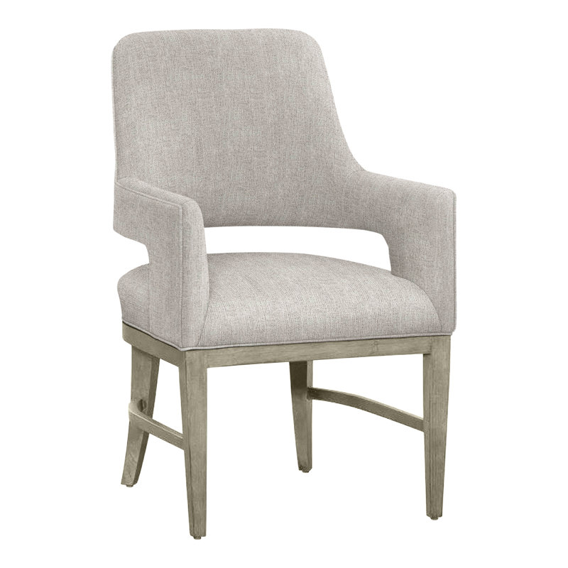 Chaise avec accoudoirs Josie, Amande chamois, Lin 3156